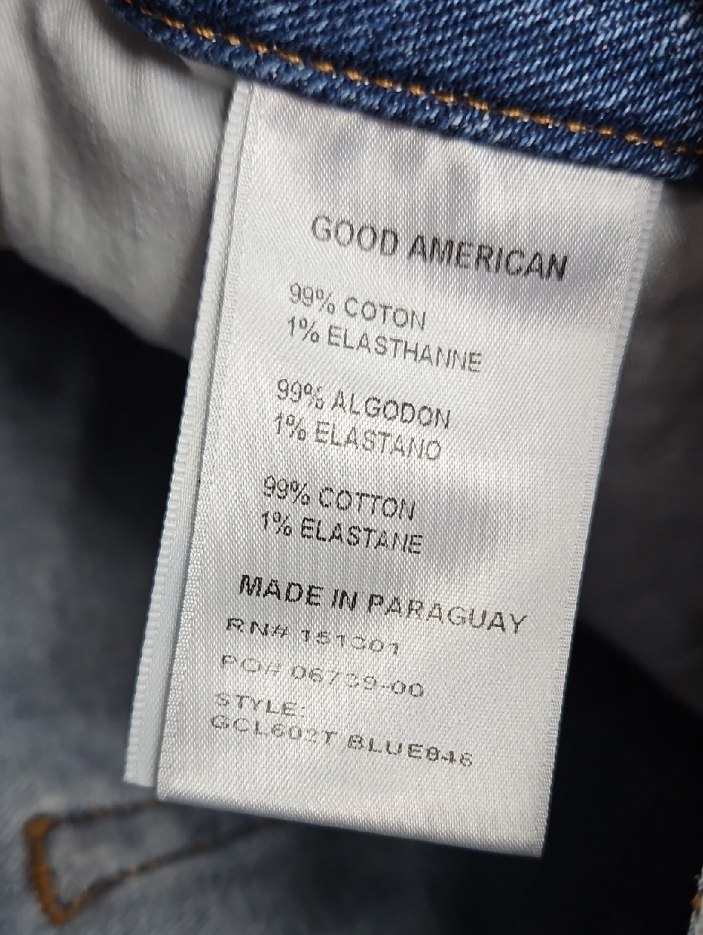 Good American Good Legs Straight Jean Sz 4 (27) Distressed Hem - Picture 5 of 7